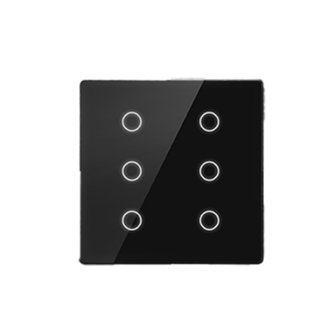 KNX Smart Touch Panel Slim - 6 Button Black